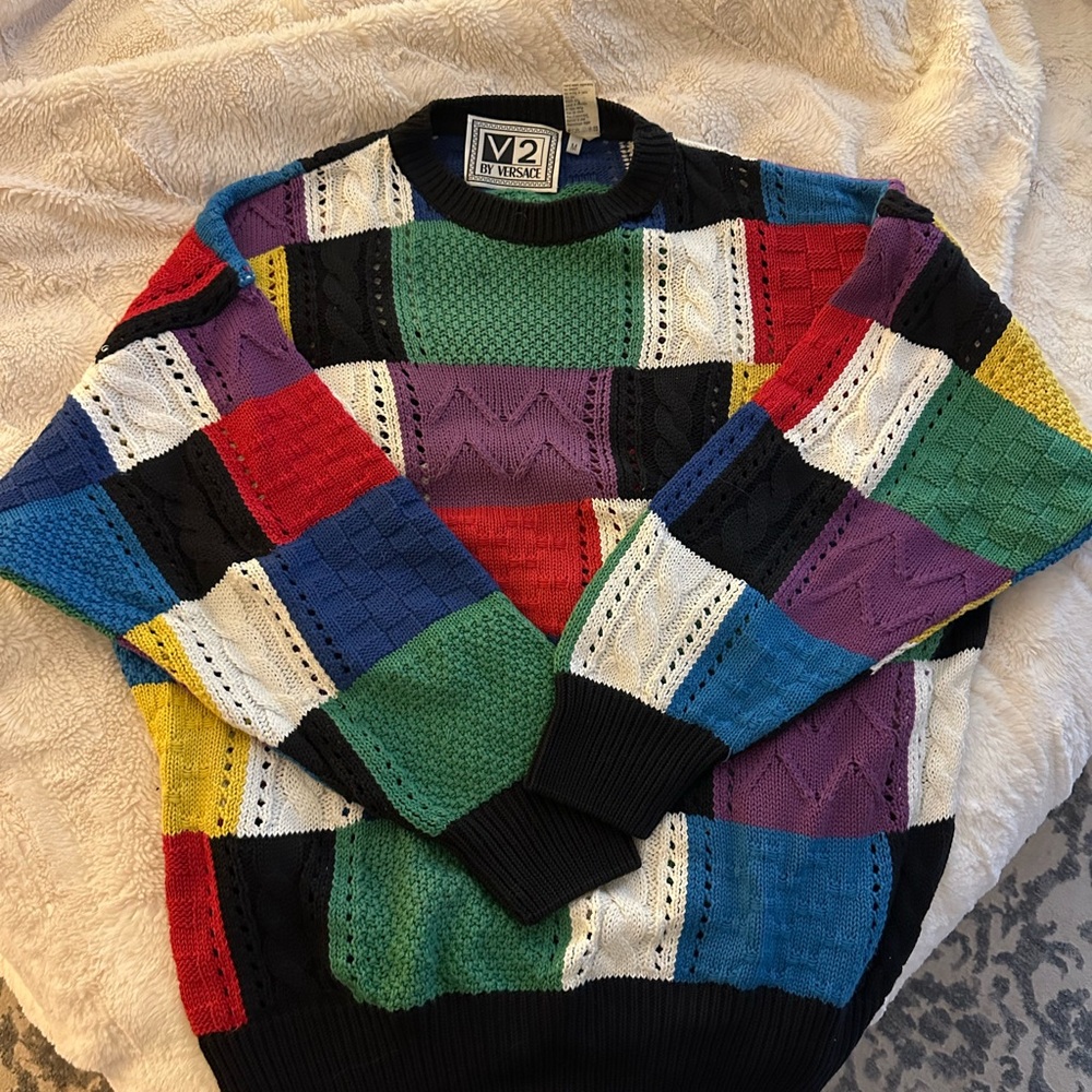 Versace Colorful Patchwork Men's Sweater